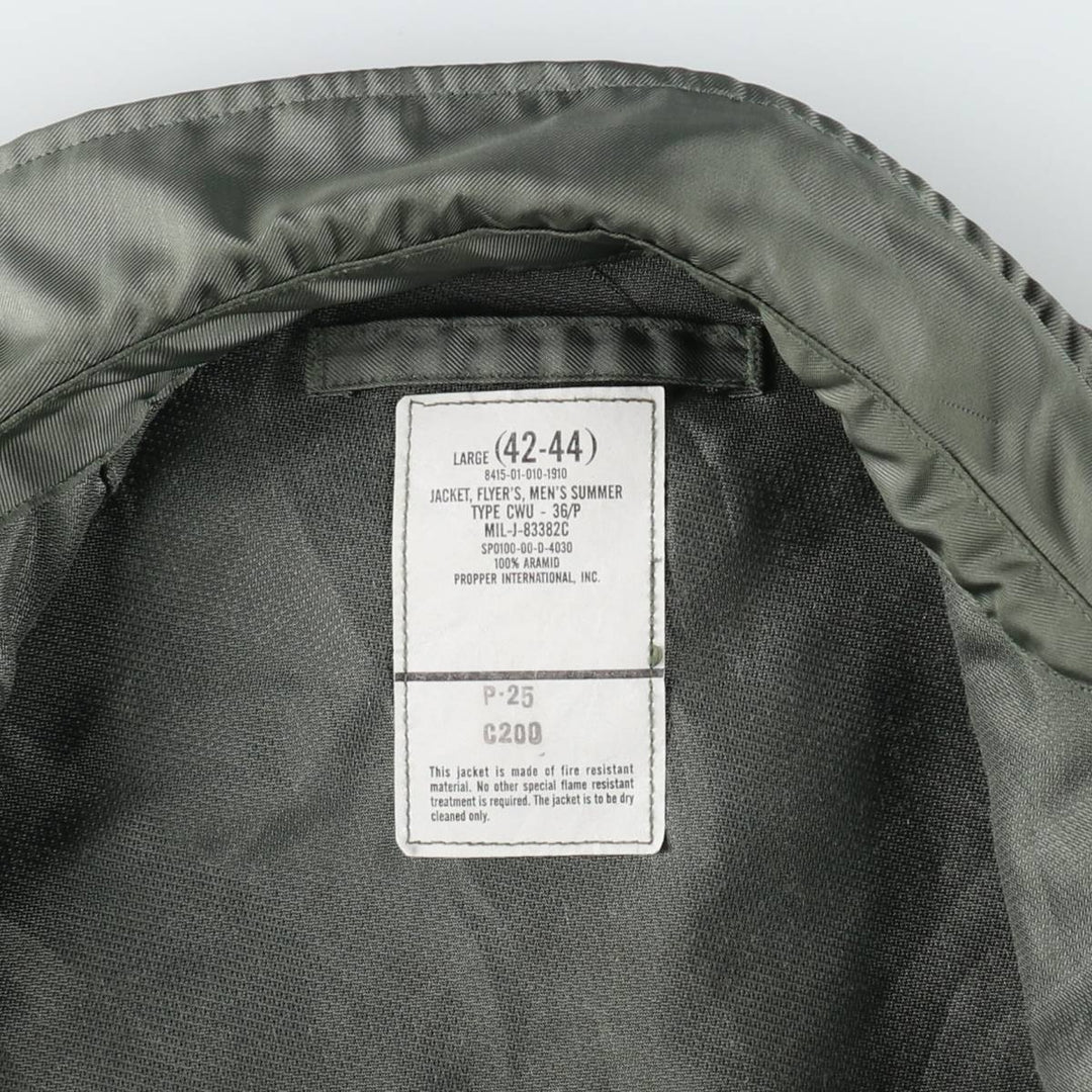 Authentic US military issue, 2000'S military flight jacket CWU-36 Aramid Khaki type Vintage Second Hand
