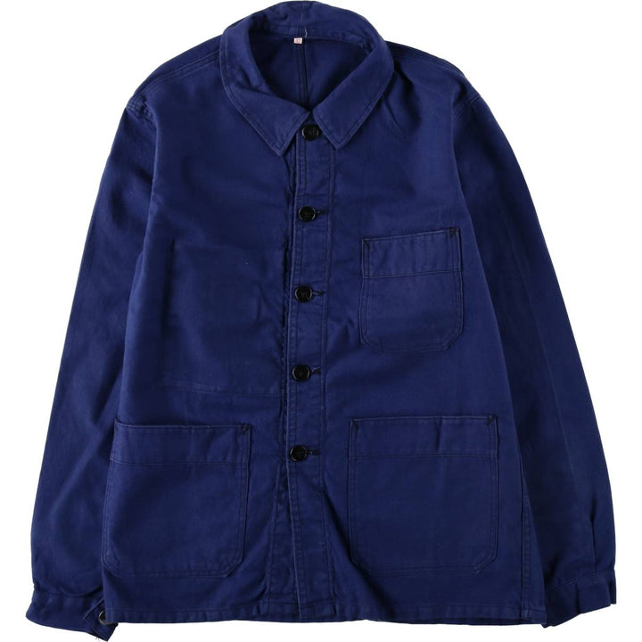 1950s-1960'S Adolphe Lafont French Work Jacket, Euro Work Jacket, Made in France, Men's Size M (approx.), Vintage unclear navy blue type Vintage Second Hand