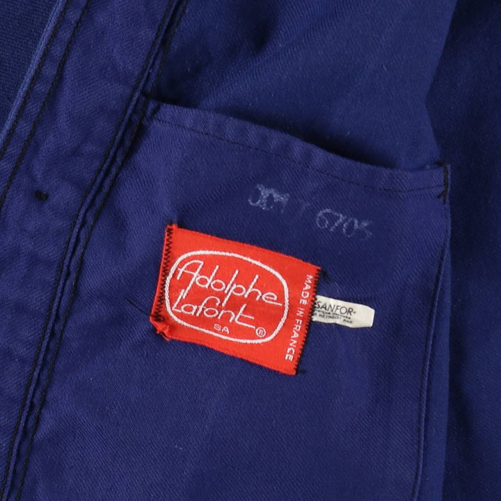 1950s-1960'S Adolphe Lafont French Work Jacket, Euro Work Jacket, Made in France, Men's Size M (approx.), Vintage unclear navy blue type Vintage Second Hand