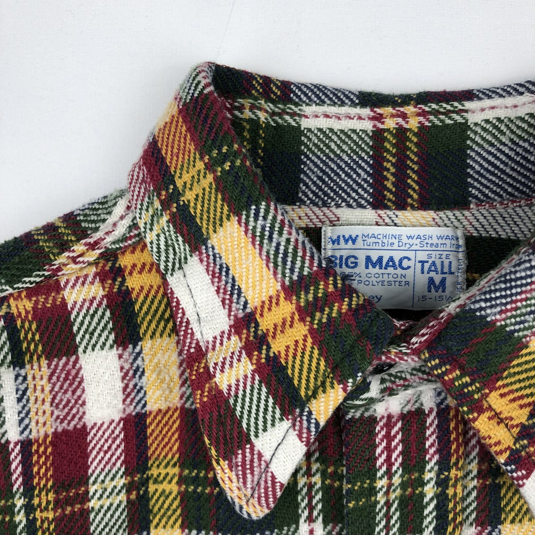 1970'S Big Mac JCPenny Long-Sleeve Flannel Check Shirt, Men's Size M (approx.), Vintage cotton multicolor Vintage Second Hand