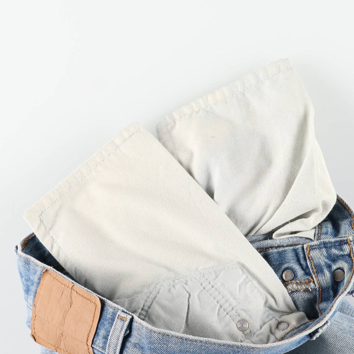 Levi's 501 Straight Denim Pants, Made in USA, Women's Size L (equivalent to W30), Vintage. cotton Blue type light blue Vintage Second Hand