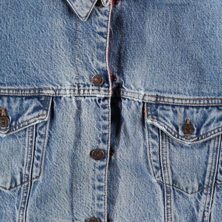 1980'S Levi's Orange Tab Reversible Buffalo Check Denim Jacket (Men's XXL equivalent) unclear blue type Vintage Second Hand
