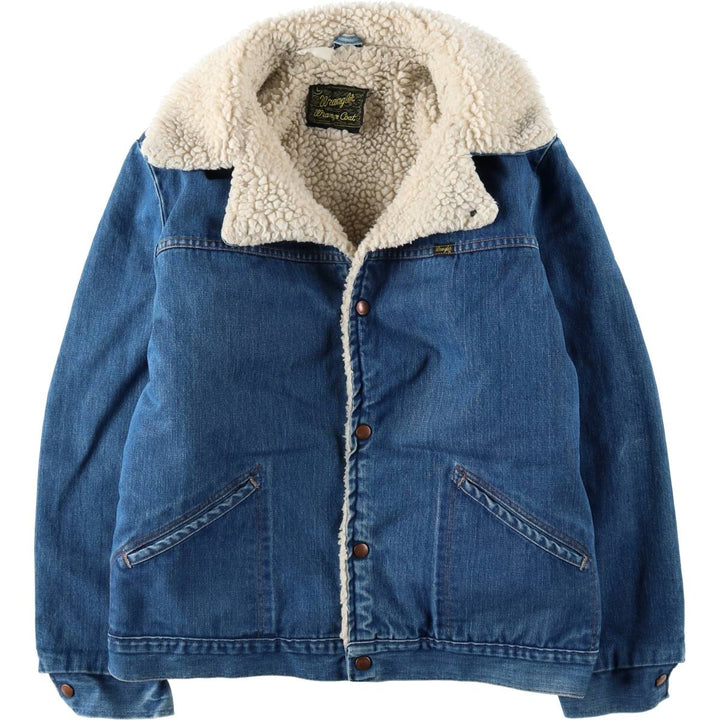 1970'S Wrangler WRANGE COAT, padded denim fleece ranch coat, men's size L equivalent, vintage. unclear blue type Vintage Second Hand
