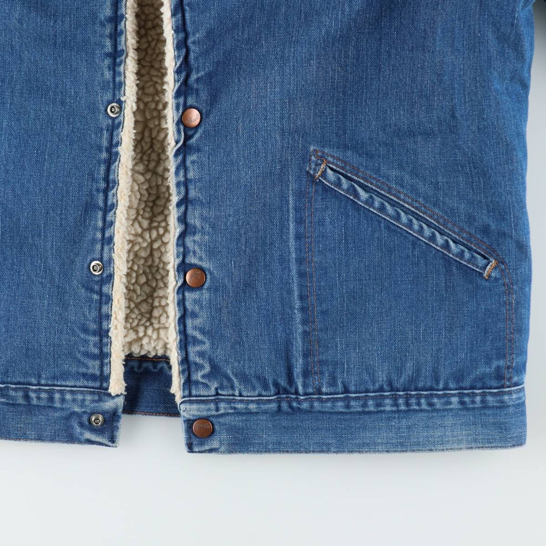 1970'S Wrangler WRANGE COAT, padded denim fleece ranch coat, men's size L equivalent, vintage. unclear blue type Vintage Second Hand