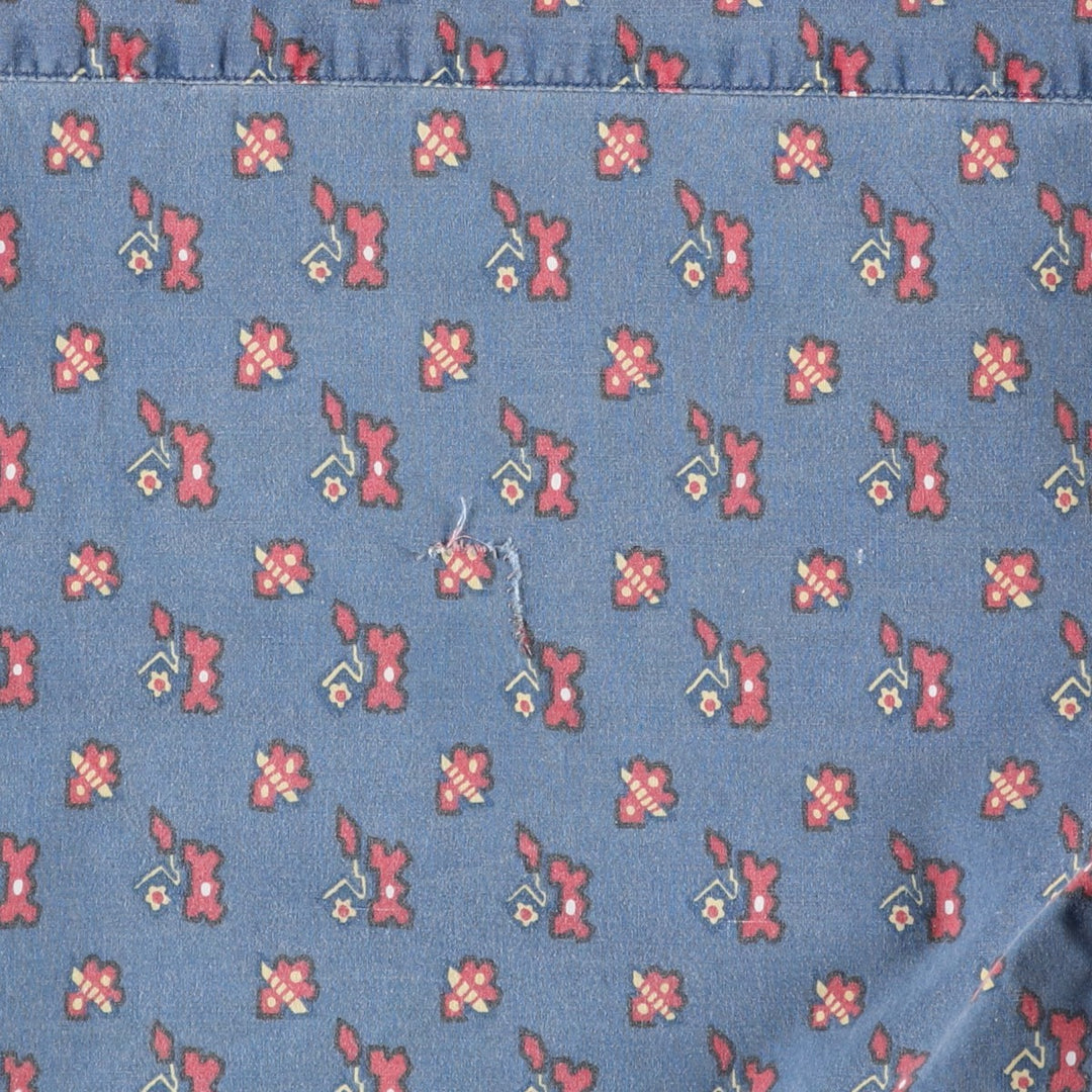 Ralph Lauren POLO JEANS COMPANY all-over print short-sleeved open-collar cotton shirt, boxy fit, men's size XXL equivalent. cotton Navy blue Vintage Second Hand