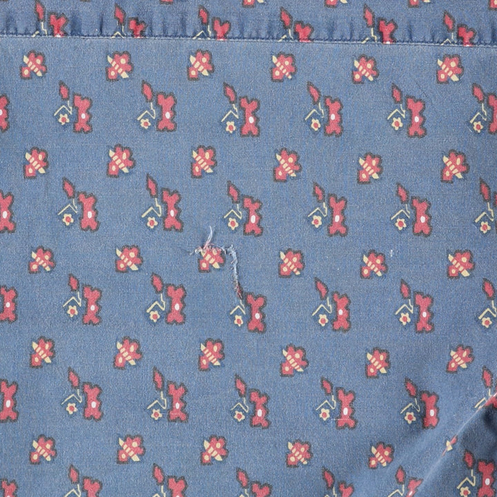 Ralph Lauren POLO JEANS COMPANY all-over print short-sleeved open-collar cotton shirt, boxy fit, men's size XXL equivalent. cotton Navy blue Vintage Second Hand