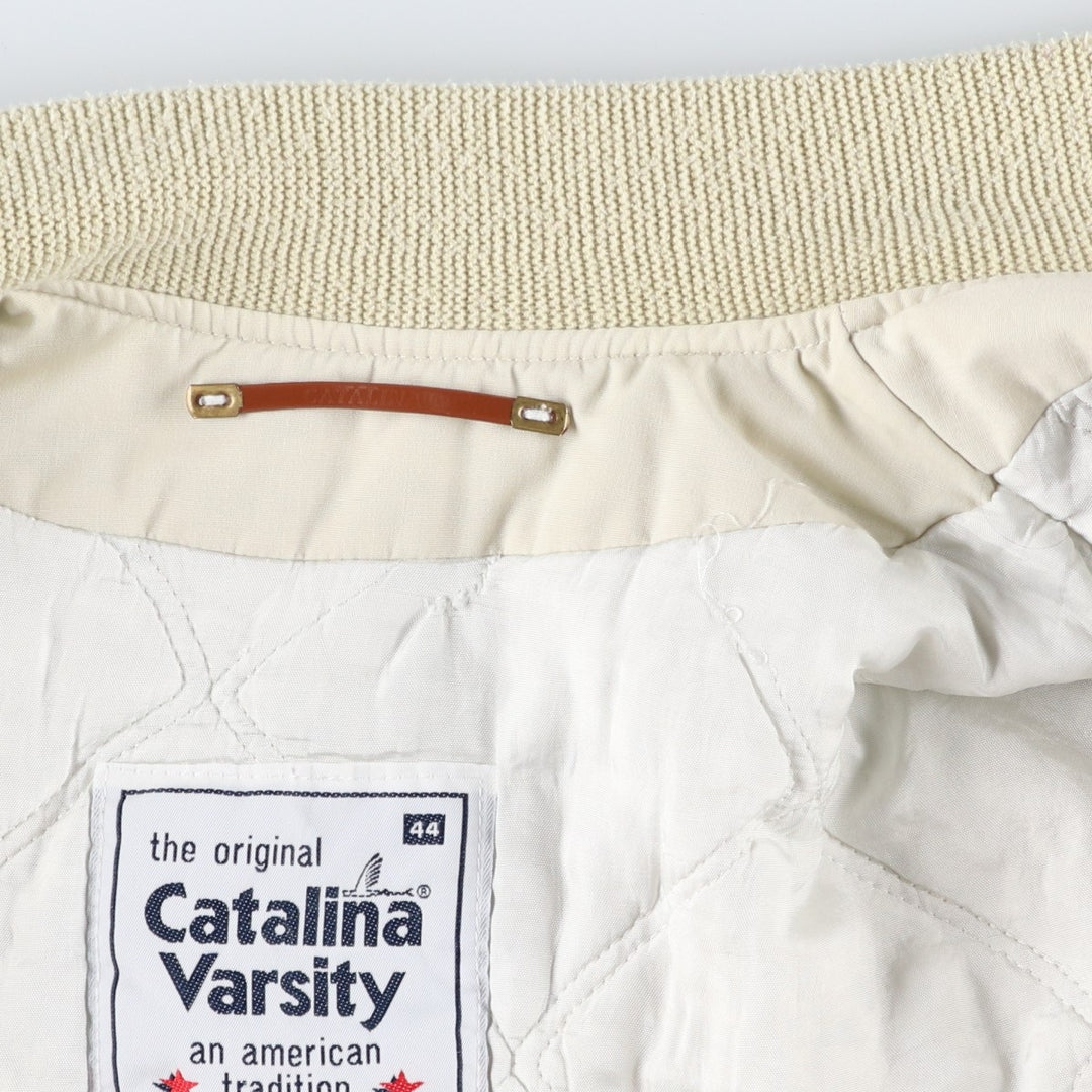 70s-80'S Catalina Varsity Padded Derby Jacket Cup Shoulder Jacket Made in USA Men's XXL Equivalent Vintage unclear ivory Vintage Second Hand