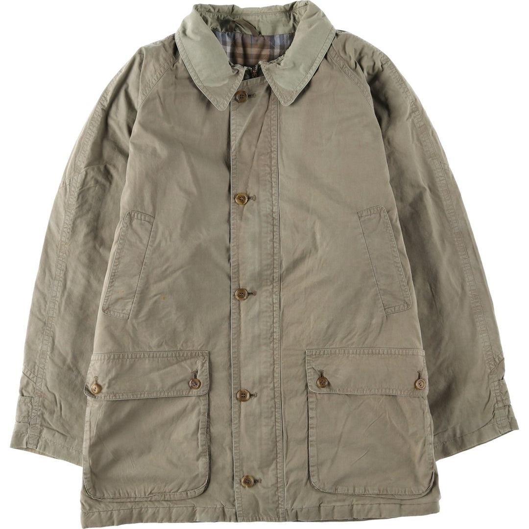 Burberry's 100% Cotton Jacket, Made in England, Men's Size XL (approx.) cotton Khaki type Vintage Second Hand