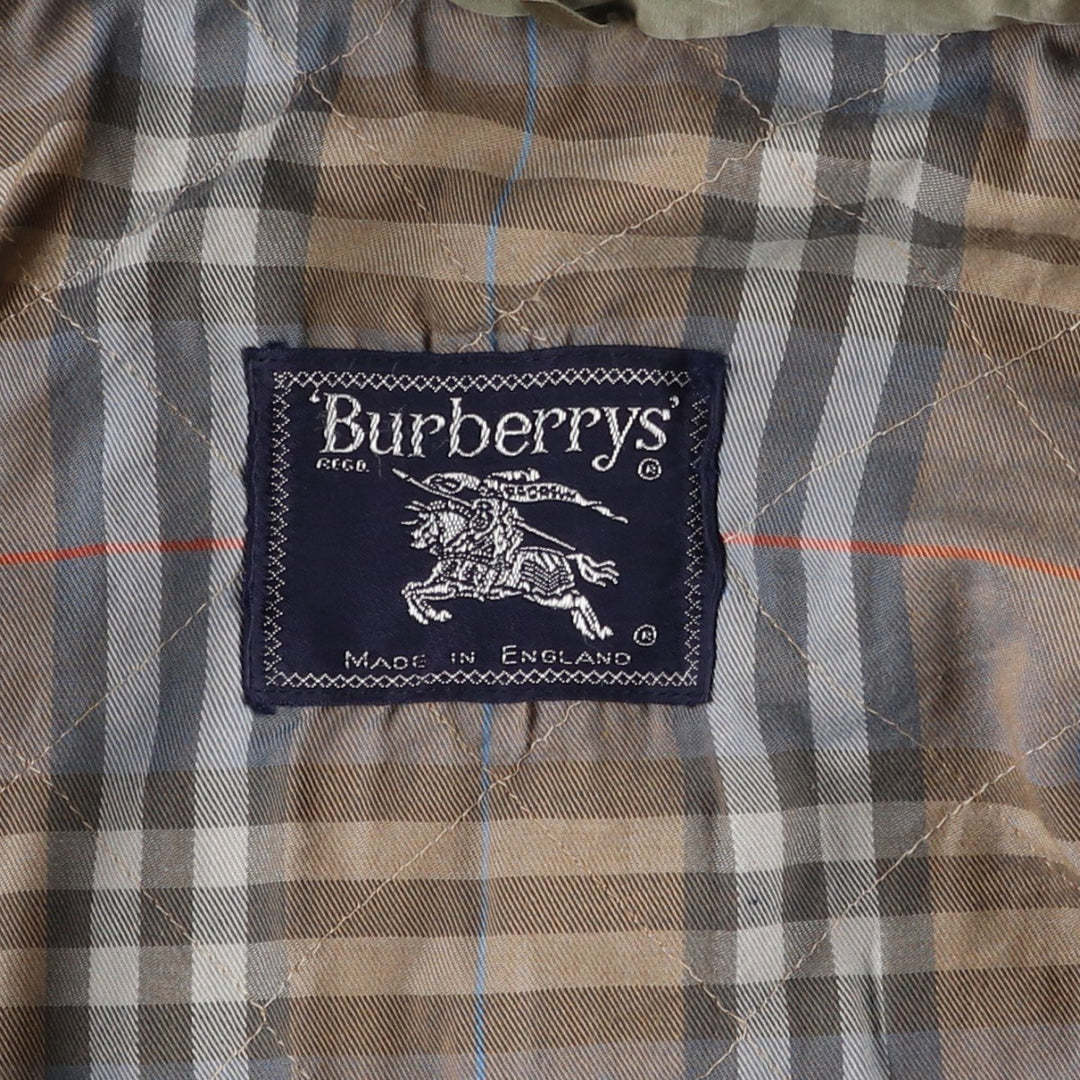 Burberry's 100% Cotton Jacket, Made in England, Men's Size XL (approx.) cotton Khaki type Vintage Second Hand