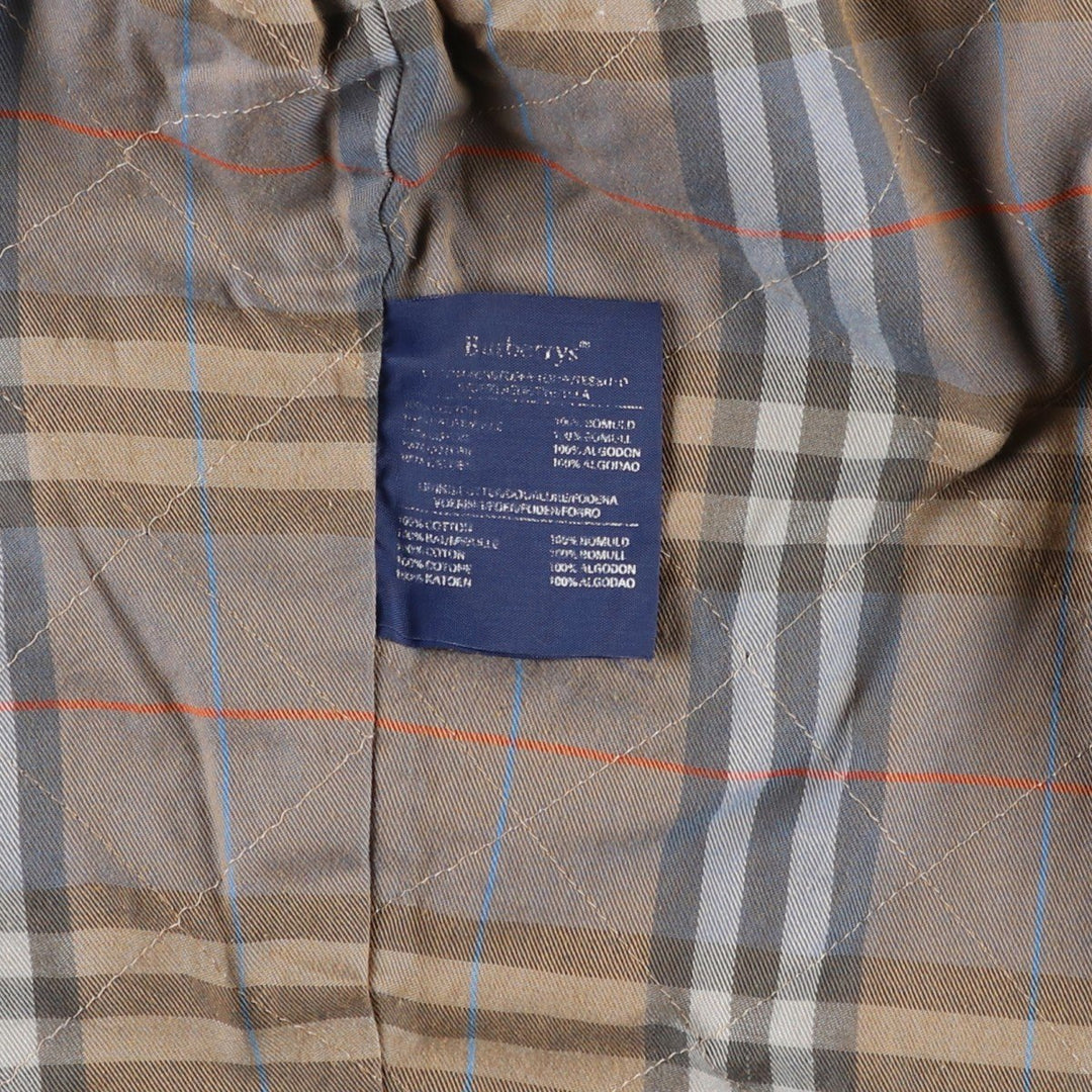 Burberry's 100% Cotton Jacket, Made in England, Men's Size XL (approx.) cotton Khaki type Vintage Second Hand