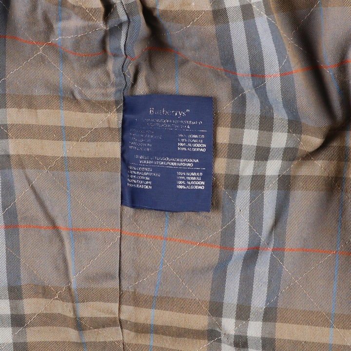 Burberry's 100% Cotton Jacket, Made in England, Men's Size XL (approx.) cotton Khaki type Vintage Second Hand
