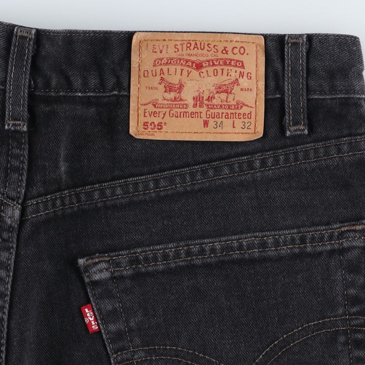 2000'S Levi's 505 Regular Fit Straight Leg Black Denim Tapered Denim Pants, Made in Canada, Men's Size W34 cotton black type Vintage Second Hand