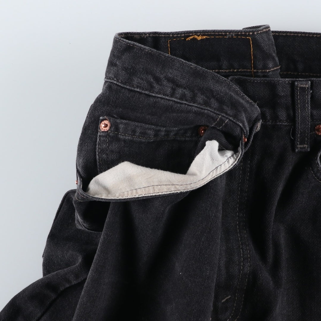 2000'S Levi's 505 Regular Fit Straight Leg Black Denim Tapered Denim Pants, Made in Canada, Men's Size W34 cotton black type Vintage Second Hand