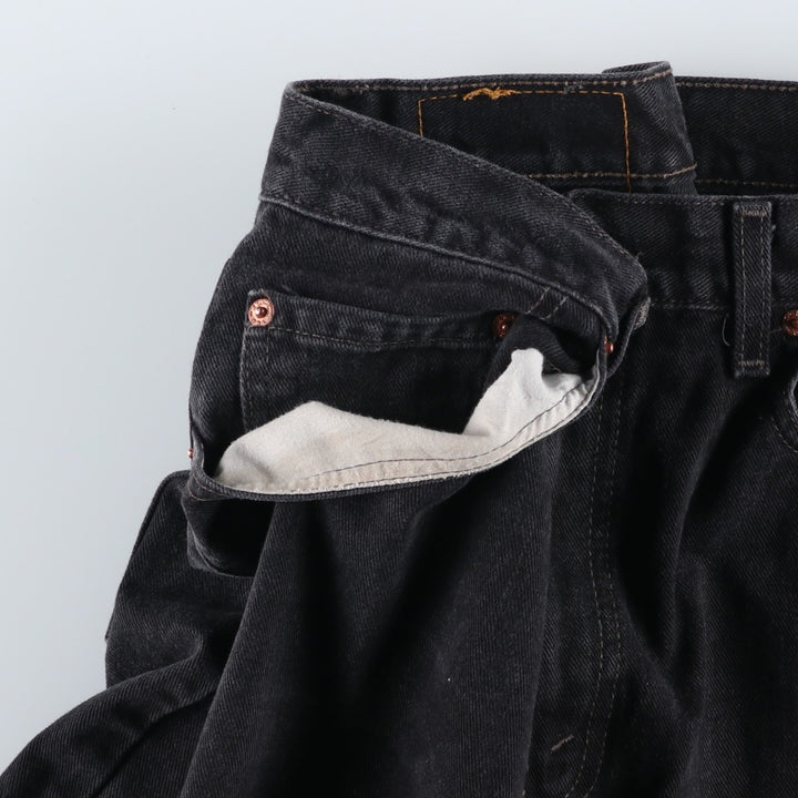2000'S Levi's 505 Regular Fit Straight Leg Black Denim Tapered Denim Pants, Made in Canada, Men's Size W34 cotton black type Vintage Second Hand