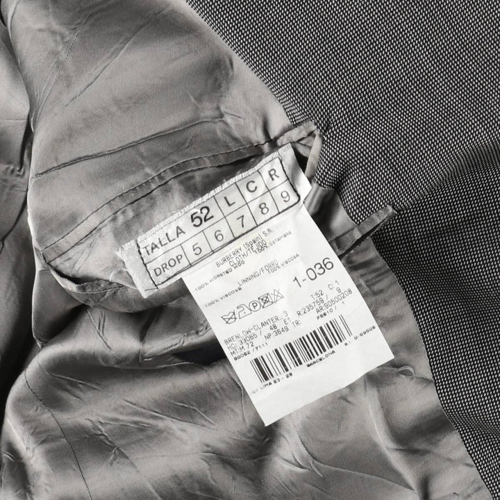 Burberry's London wool tailored jacket, men's size L (approx.) wool gray type Vintage Second Hand