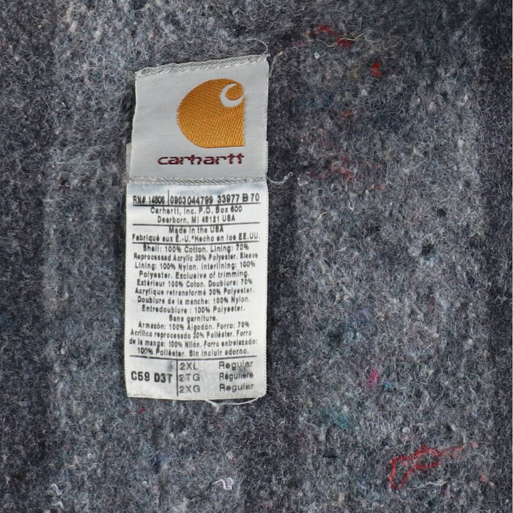 2000'S Carhartt Michigan Chore Coat, padded denim coverall, made in USA, men's size XXL equivalent. cotton blue type Vintage Second Hand
