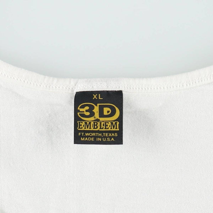 90'S 3D Emblem Harley-Davidson Motorcycle Bike T-Shirt, Made in USA, Men's XL equivalent, Vintage polyester white type Vintage Second Hand