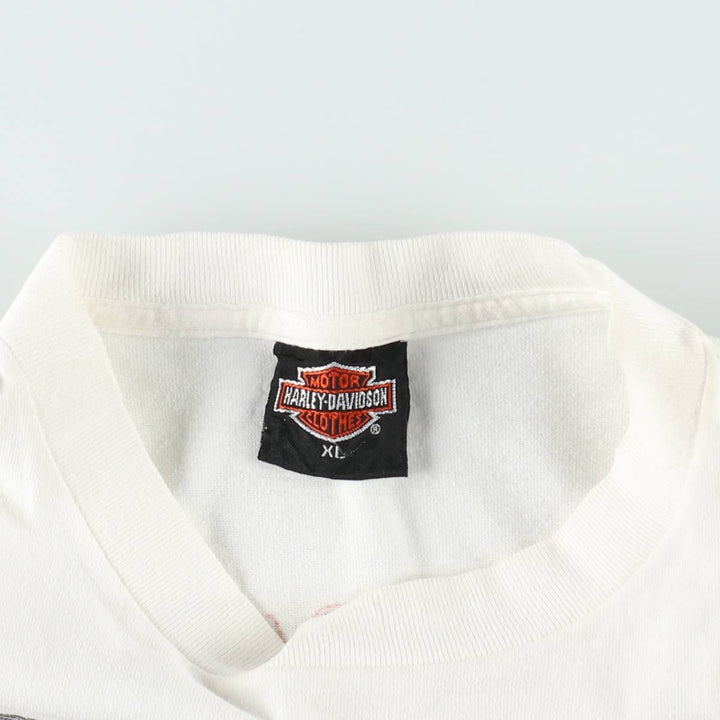 90'S Harley Davidson Eagle Pattern Motorcycle Bike T-shirt Made in USA Men's XL Vintage cotton white type Vintage Second Hand