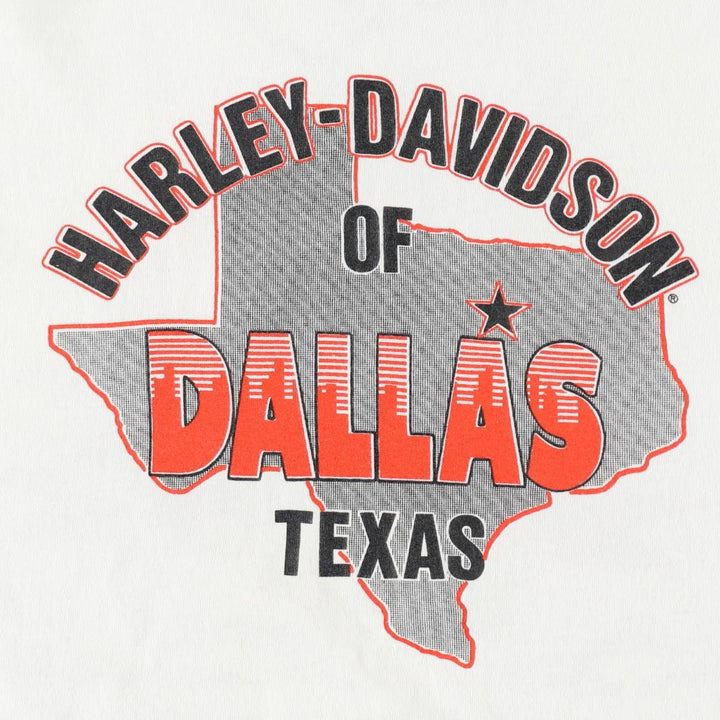90'S Harley Davidson Eagle Pattern Motorcycle Bike T-shirt Made in USA Men's XL Vintage cotton white type Vintage Second Hand