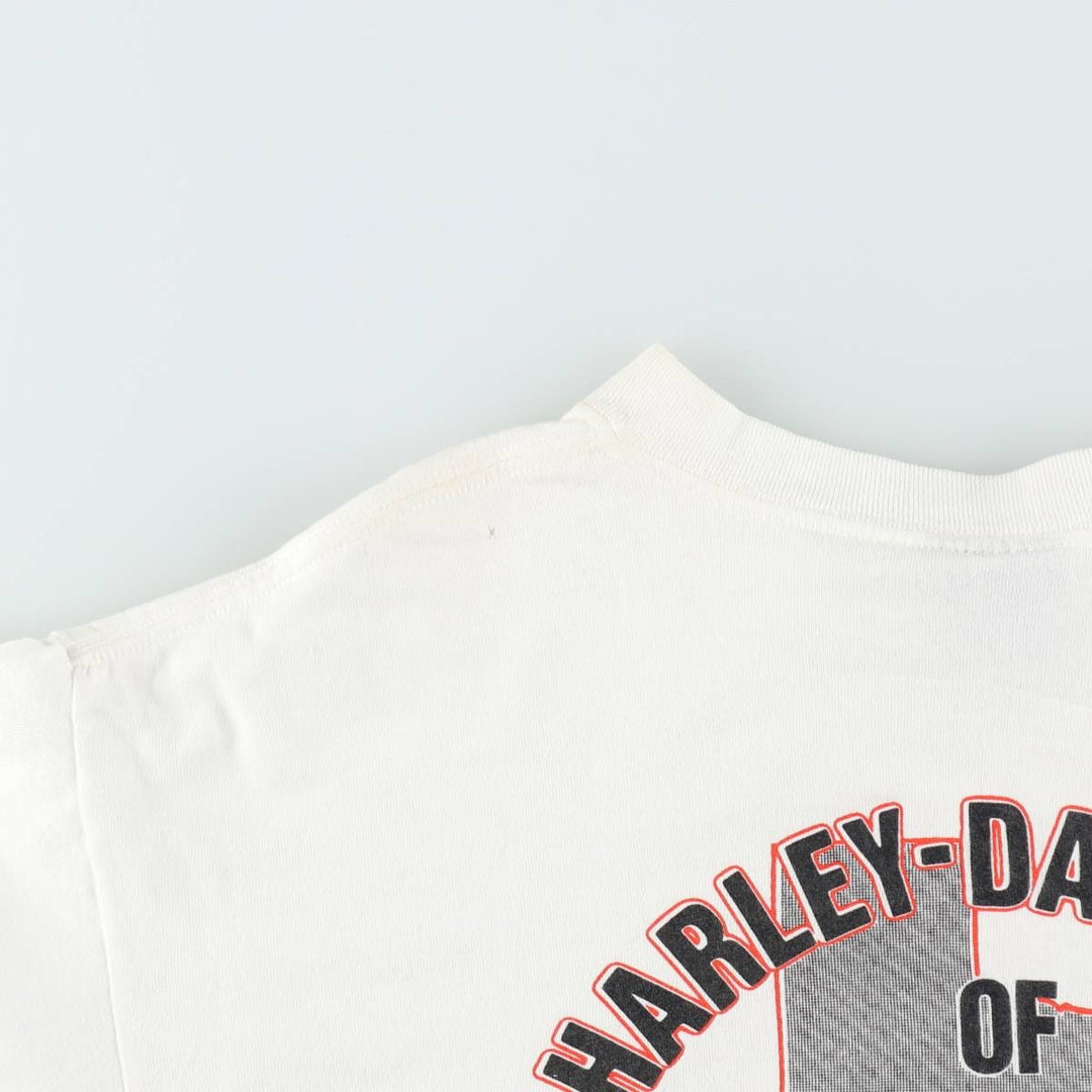 90'S Harley Davidson Eagle Pattern Motorcycle Bike T-shirt Made in USA Men's XL Vintage cotton white type Vintage Second Hand