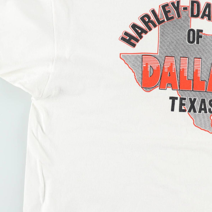 90'S Harley Davidson Eagle Pattern Motorcycle Bike T-shirt Made in USA Men's XL Vintage cotton white type Vintage Second Hand