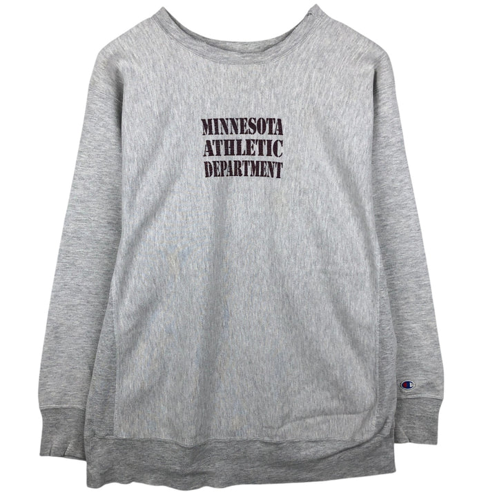 80'S Champion Reverse Weave Tricolor Tag Triple Print College Sweatshirt (Men's XXL equivalent) cotton gray type Vintage Second Hand