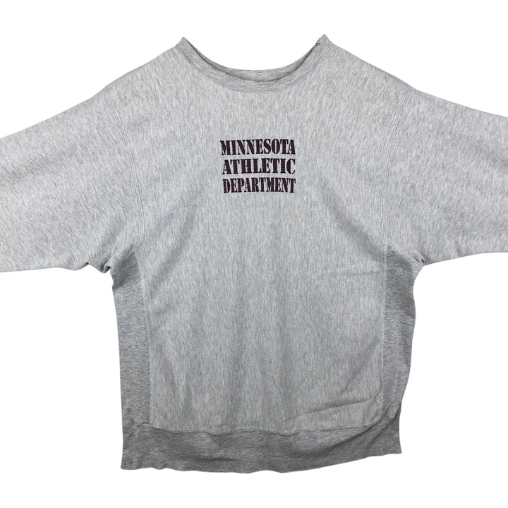 80'S Champion Reverse Weave Tricolor Tag Triple Print College Sweatshirt (Men's XXL equivalent) cotton gray type Vintage Second Hand