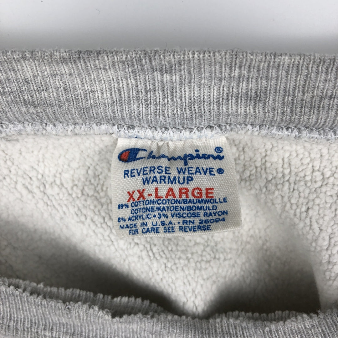 80'S Champion Reverse Weave Tricolor Tag Triple Print College Sweatshirt (Men's XXL equivalent) cotton gray type Vintage Second Hand