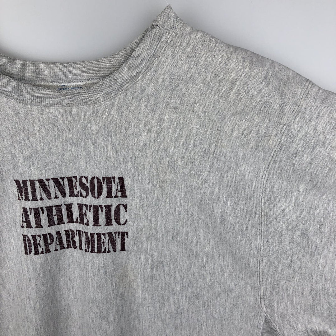 80'S Champion Reverse Weave Tricolor Tag Triple Print College Sweatshirt (Men's XXL equivalent) cotton gray type Vintage Second Hand