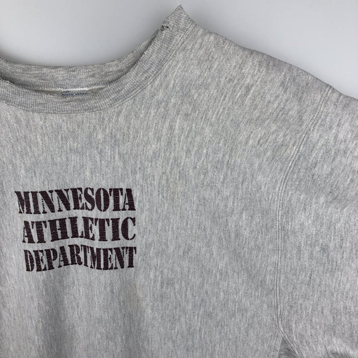 80'S Champion Reverse Weave Tricolor Tag Triple Print College Sweatshirt (Men's XXL equivalent) cotton gray type Vintage Second Hand