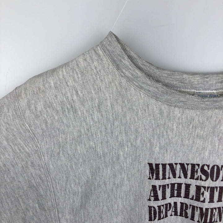 80'S Champion Reverse Weave Tricolor Tag Triple Print College Sweatshirt (Men's XXL equivalent) cotton gray type Vintage Second Hand