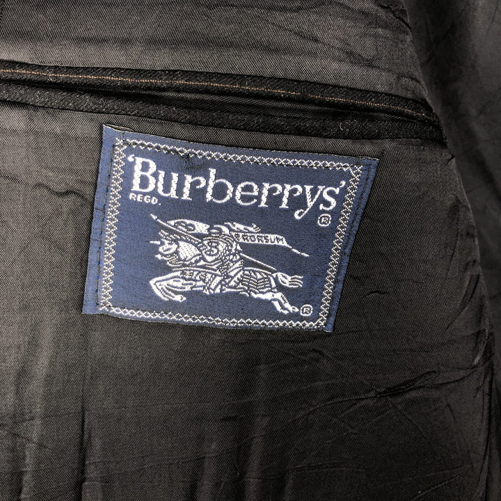 Burberry's Stripe Pattern Wool Tailored Jacket, Made in USA, Men's Size XL (approx.) wool gray type Vintage Second Hand