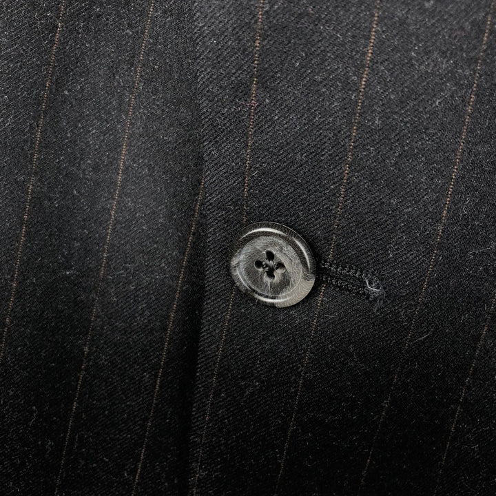 Burberry's Stripe Pattern Wool Tailored Jacket, Made in USA, Men's Size XL (approx.) wool gray type Vintage Second Hand