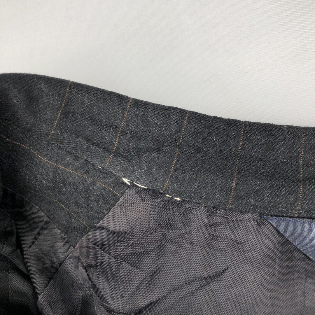 Burberry's Stripe Pattern Wool Tailored Jacket, Made in USA, Men's Size XL (approx.) wool gray type Vintage Second Hand