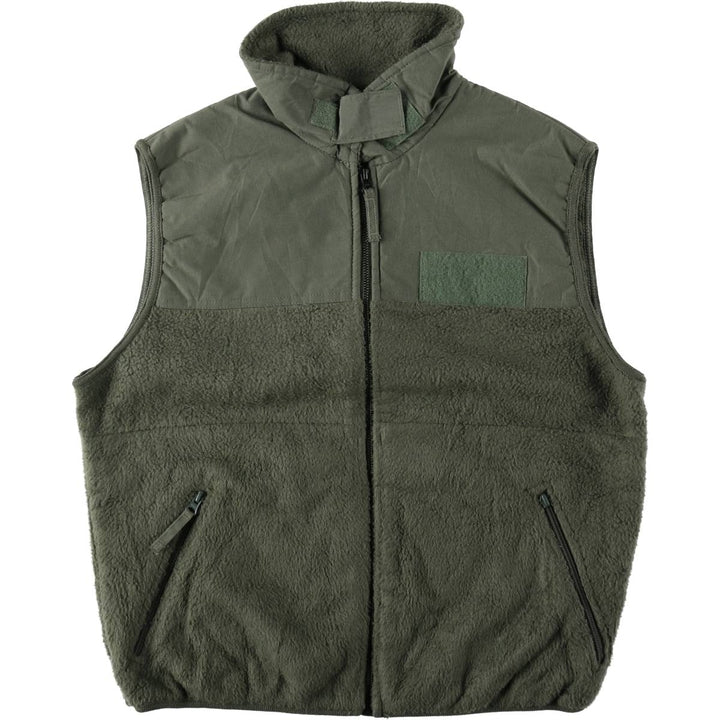 Military fleece vest, made in USA, large-regular size (equivalent to men's L). polyester Khaki type Vintage Second Hand