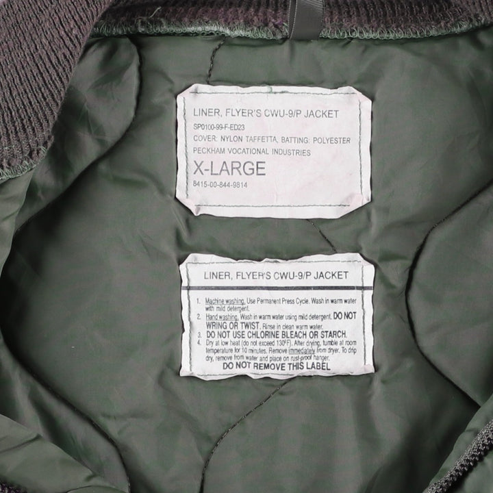 Genuine US military issue, 1990'S military liner jacket, padded, made in USA, X-LARGE (equivalent to men's XL). unclear Khaki type Vintage Second Hand