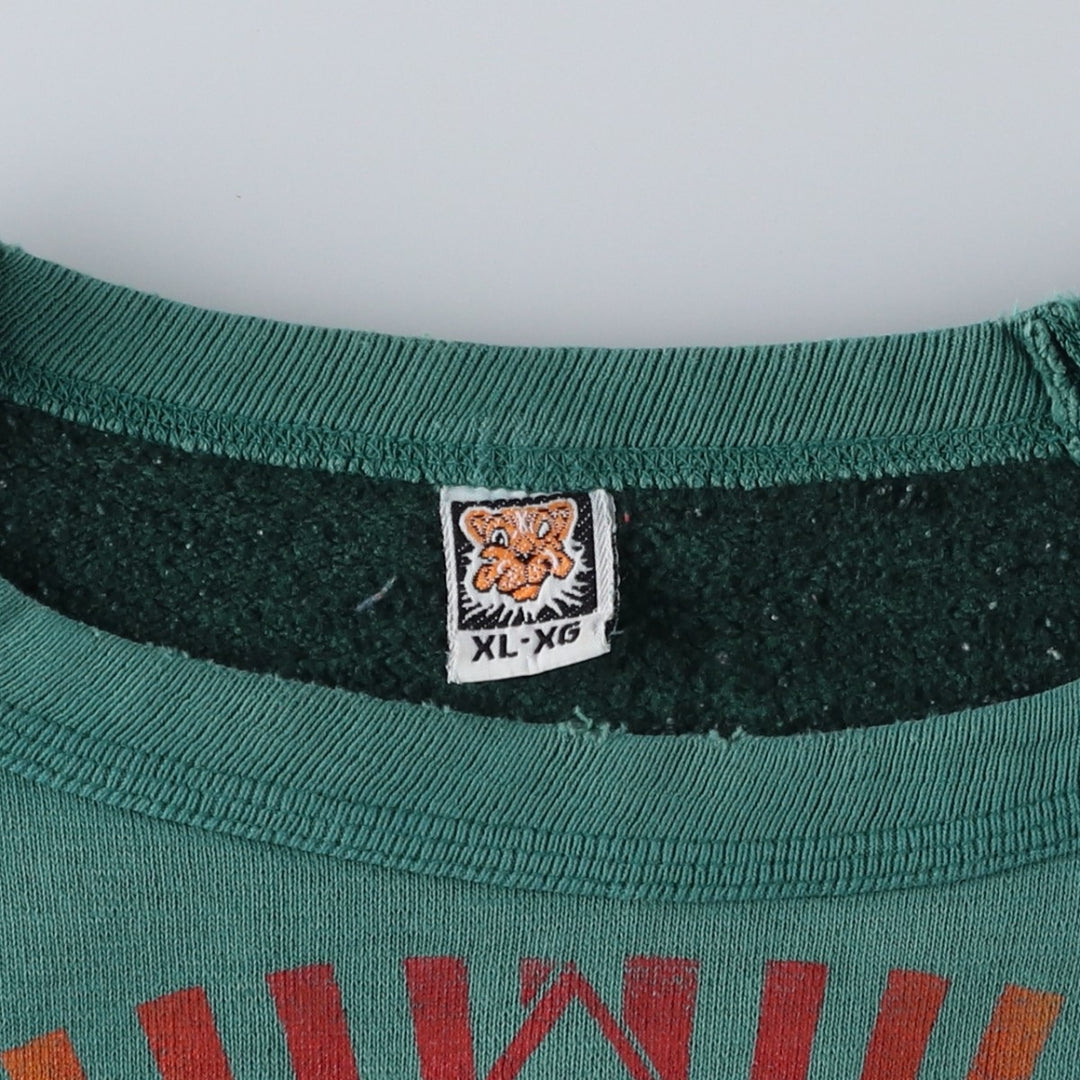 80'S TIGER BRAND FREEMASON Print Sweatshirt, Made in Canada, Men's XL (approx.), Vintage cotton green type Vintage Second Hand