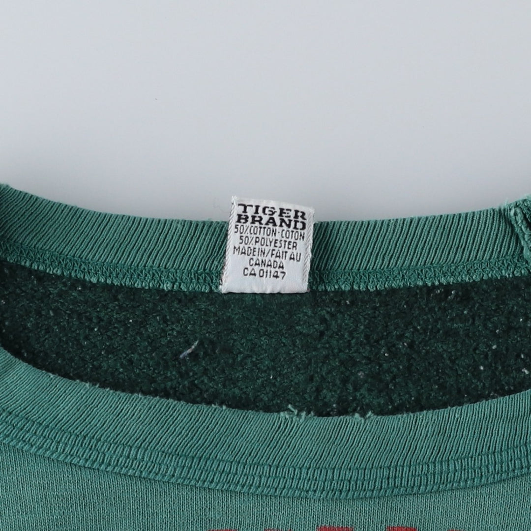 80'S TIGER BRAND FREEMASON Print Sweatshirt, Made in Canada, Men's XL (approx.), Vintage cotton green type Vintage Second Hand