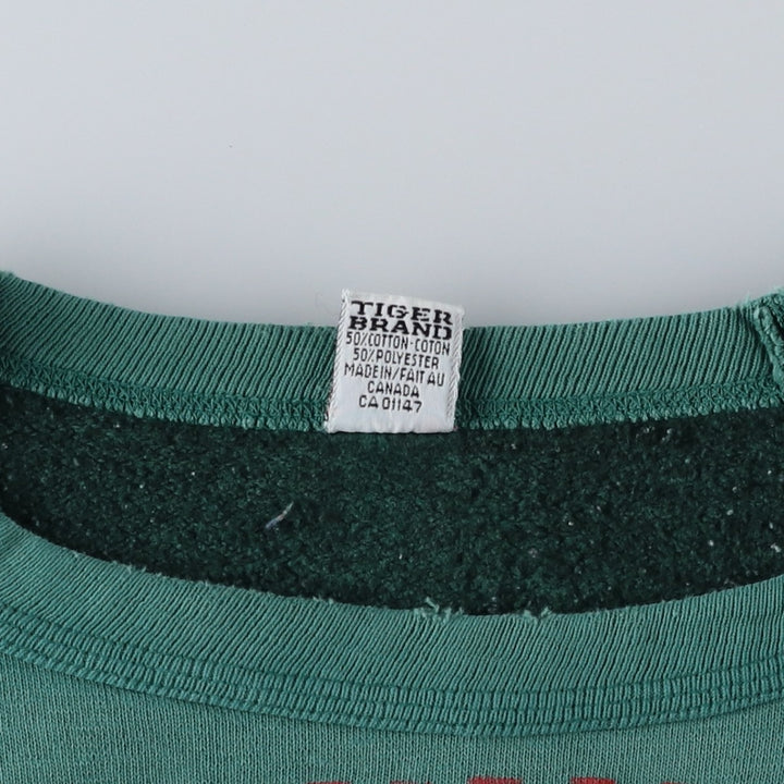 80'S TIGER BRAND FREEMASON Print Sweatshirt, Made in Canada, Men's XL (approx.), Vintage cotton green type Vintage Second Hand