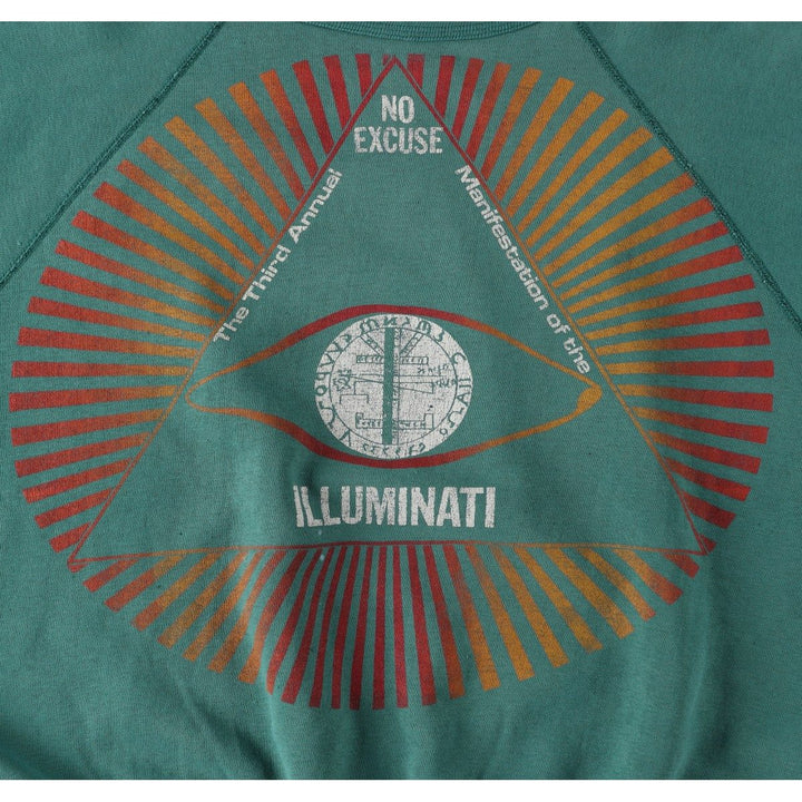 80'S TIGER BRAND FREEMASON Print Sweatshirt, Made in Canada, Men's XL (approx.), Vintage cotton green type Vintage Second Hand