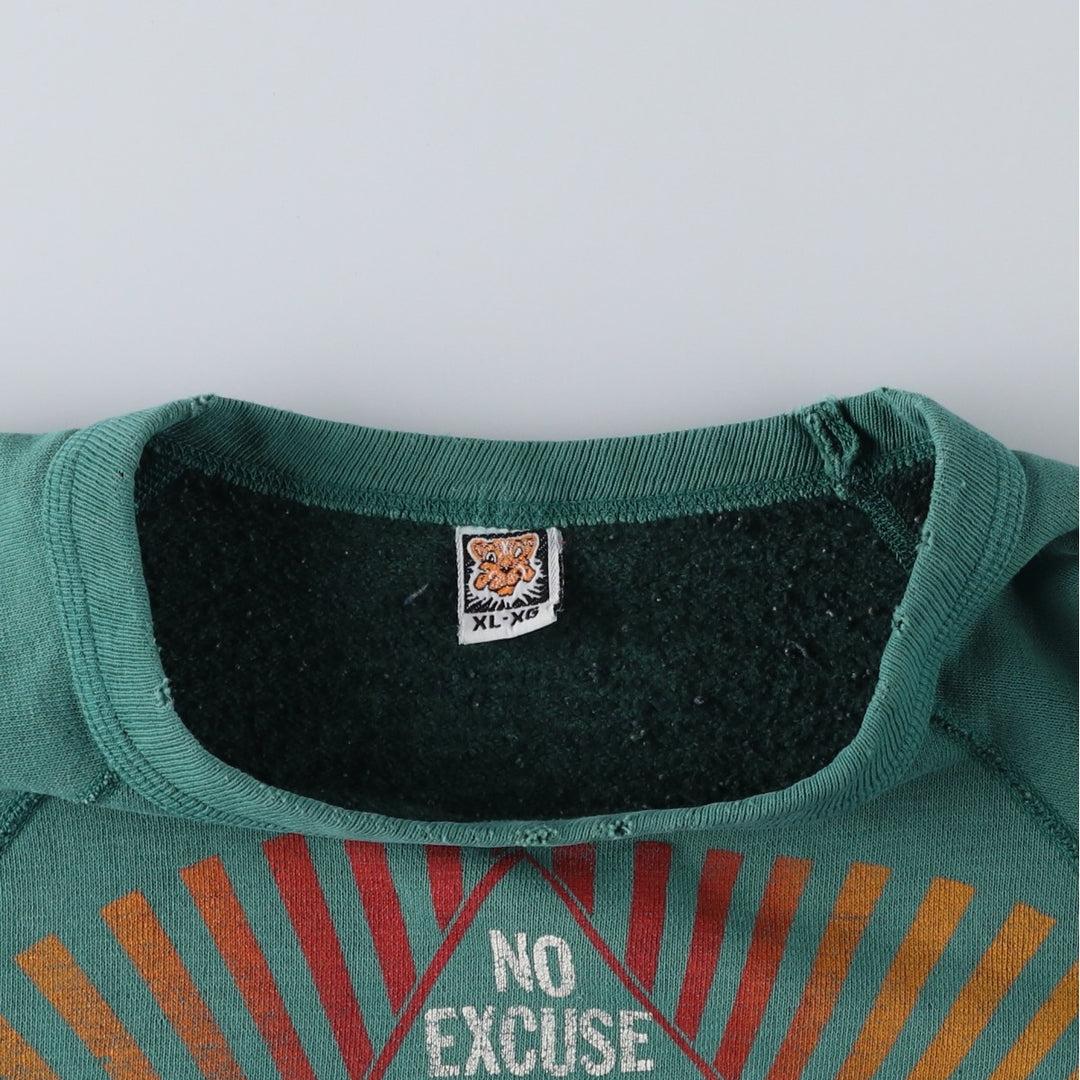 80'S TIGER BRAND FREEMASON Print Sweatshirt, Made in Canada, Men's XL (approx.), Vintage cotton green type Vintage Second Hand