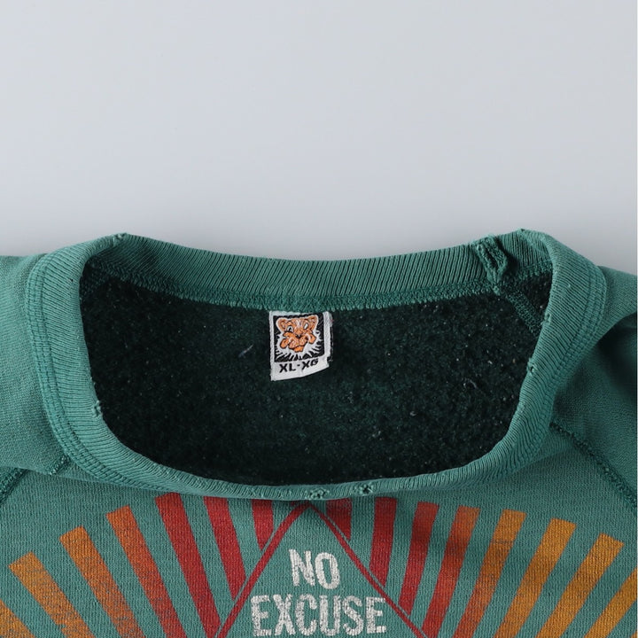 80'S TIGER BRAND FREEMASON Print Sweatshirt, Made in Canada, Men's XL (approx.), Vintage cotton green type Vintage Second Hand