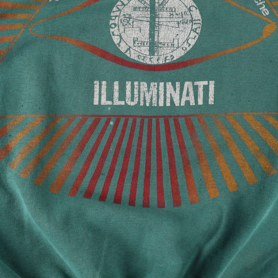 80'S TIGER BRAND FREEMASON Print Sweatshirt, Made in Canada, Men's XL (approx.), Vintage cotton green type Vintage Second Hand