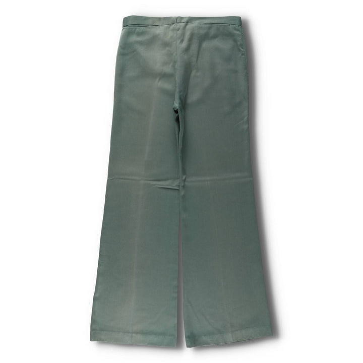 UNKNOWN 1950'S Rayon Gabardine Flare Pants, Men's Size W34 (approx.), Vintage unclear Khaki type sage green Vintage Second Hand
