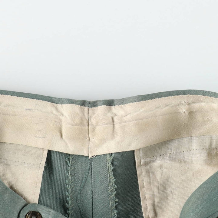 UNKNOWN 1950'S Rayon Gabardine Flare Pants, Men's Size W34 (approx.), Vintage unclear Khaki type sage green Vintage Second Hand