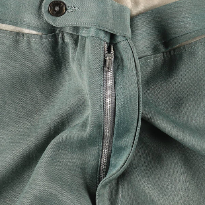 UNKNOWN 1950'S Rayon Gabardine Flare Pants, Men's Size W34 (approx.), Vintage unclear Khaki type sage green Vintage Second Hand