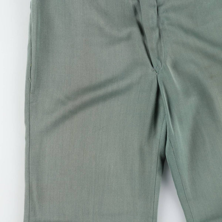 UNKNOWN 1950'S Rayon Gabardine Flare Pants, Men's Size W34 (approx.), Vintage unclear Khaki type sage green Vintage Second Hand