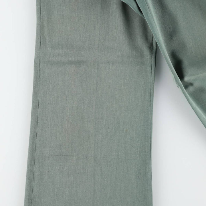 UNKNOWN 1950'S Rayon Gabardine Flare Pants, Men's Size W34 (approx.), Vintage unclear Khaki type sage green Vintage Second Hand