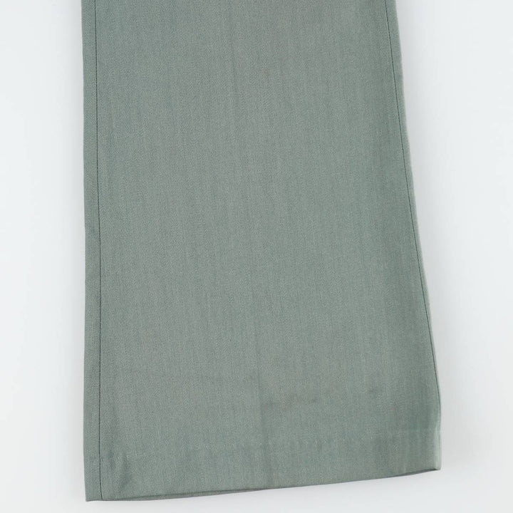 UNKNOWN 1950'S Rayon Gabardine Flare Pants, Men's Size W34 (approx.), Vintage unclear Khaki type sage green Vintage Second Hand
