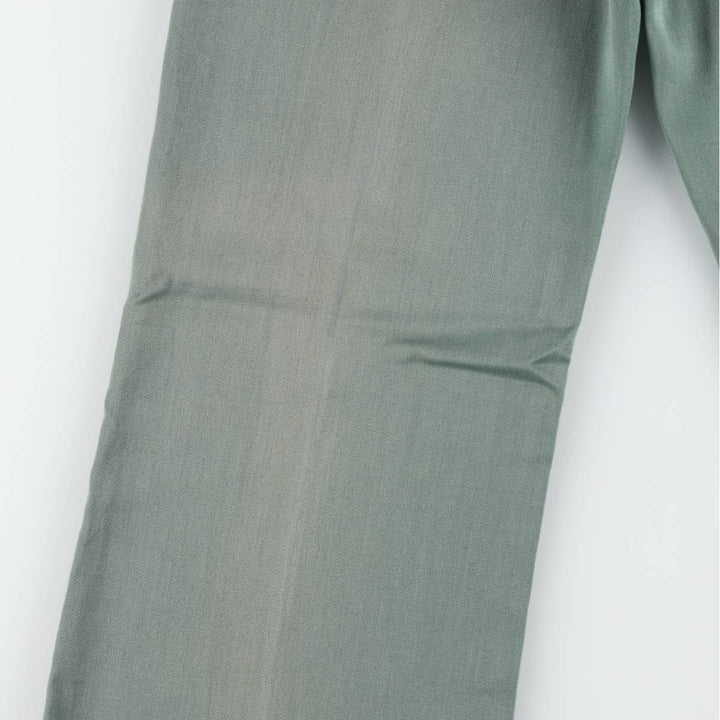 UNKNOWN 1950'S Rayon Gabardine Flare Pants, Men's Size W34 (approx.), Vintage unclear Khaki type sage green Vintage Second Hand
